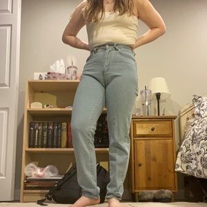 SHEIN mom jeans light wash